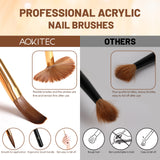 Aokitec 4PCS Acrylic Nail Brush Set - Sizes 8/10/12/14 for Acrylic Powder Application