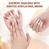 Aokitec 4PCS Acrylic Nail Brush Set - Sizes 8/10/12/14 for Acrylic Powder Application