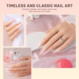 Aokitec 10pcs Dip Powder Nail Kit - Glitter White Pink Nude Pink Dip Powder Set Nail kit
