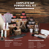 Aokitec 92PCS Powder Dipping Nail Set -20+1 Color Powder Dipping Solution Set, Basic Activator, Topcoat, Brush Protector, Nail Art Tool, Suitable for Beginners to DIY Nail Art