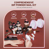 Aokitec 92PCS Powder Dipping Nail Set -20+1 Color Powder Dipping Solution Set, Basic Activator, Topcoat, Brush Protector, Nail Art Tool, Suitable for Beginners to DIY Nail Art