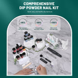 Aokitec 92 PCS Dip Powder Nail Kit with Everything - 20+1 Colors Dip nail Powde Set
