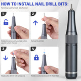 Aokitec Electric Nail Drill Bits Sanding Manicure Pedicure Kit