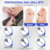 Aokitec Electric Nail Drill Bits Sanding Manicure Pedicure Kit