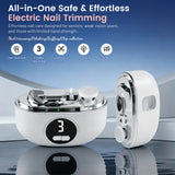 Aokitec 3-Speed Electric  Nail Clippers with Dual-Blade Safety Design & LED Light for Finger Toenails for Seniors & Users with Limited Hand Mobility