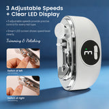 Aokitec 3-Speed Electric  Nail Clippers with Dual-Blade Safety Design & LED Light for Finger Toenails for Seniors & Users with Limited Hand Mobility