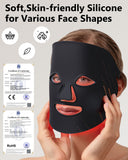 Aokitec 7 Colour LED Face Mask: 120 High-Density Light Beads Red Light Therapy Mask for Anti Aging, Wrinkles, Rejuvenation & Hydration, Rechargeable Ergonomic Design