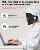 Aokitec 7 Colour LED Face Mask: 120 High-Density Light Beads Red Light Therapy Mask for Anti Aging, Wrinkles, Rejuvenation & Hydration, Rechargeable Ergonomic Design