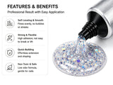 Aokitec Diamond Silver Poly Nail Gel 60ml Quick-Build Extension Gel for Salon & DIY Nails