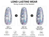 Aokitec Diamond Silver Poly Nail Gel 60ml Quick-Build Extension Gel for Salon & DIY Nails