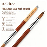 Aokitec Kolinsky Acrylic Nail Brush, Professional Nail Art Brush for Acrylic Powder Application, Size #8-#22