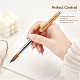 Aokitec Kolinsky Acrylic Nail Brush, Professional Nail Art Brush for Acrylic Powder Application, Size #8-#22