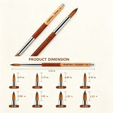 Aokitec Kolinsky Acrylic Nail Brush, Professional Nail Art Brush for Acrylic Powder Application, Size #8-#22