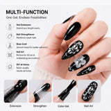 Aokitec Black Poly Nail Gel 60g/2OZ Builder Gel for Nail Extension & Strengthen