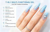 Aokitec Pastel Blue 7-in-1 Builder Nail Gel 60g Nail Extension & Strengthener Gel for Home DIY Salon Use