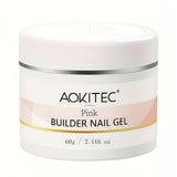 Aokitec 60g Pink Builder Nail Gel, Nail Extension Repair Strengthener 7-in-1 Hard Gel