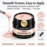 Aokitec 60g Nude 7-in-1 Builder Nail Gel, Hard Gel for Nail Extension Repair & Strengthening