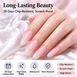 Aokitec 60g Pink 7-in-1 Builder Nail Gel, Hard Gel for Nail Extension Repair & Strengthening
