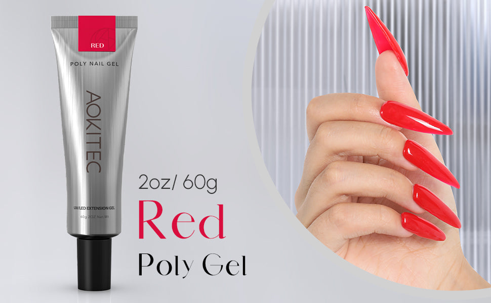 RED-POLY NAIL GEL(60g/2OZ) – Aokitec Store