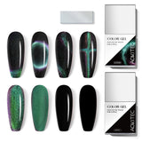 AURORA GREEN PURPLE -9D CAT EYE WITH BLACK COLOR GEL KIT