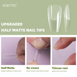 ALMOND NAIL TIP KIT WITH MANICURE TOOLS