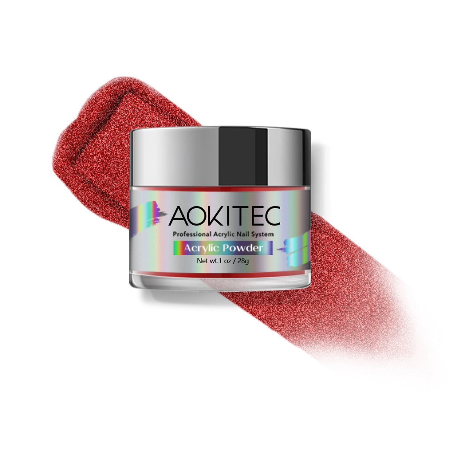 Aokitec Acrylic Powder Red Color 1oz 28g Professional Acrylic Nail System Salon