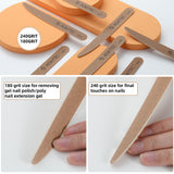 Mini Manicure Nail Files 180/240 Grit Wood Sanding Red/Tan Garnet File