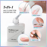 Gel Builder 12ML Building Nail Gel Nail Polish For Strengthener Gel,Extension Gel,Rhinestone,Base Coat,False Nail Tips Glue Gel in a Bottle With Brush Soak Off UV LED Gel Nail