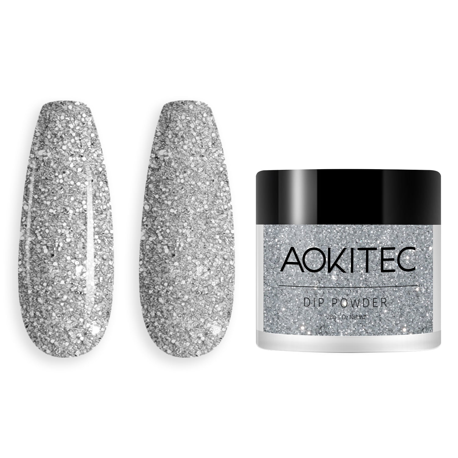 Aokitec Glitter SILVER-DIP Powder 1oz
