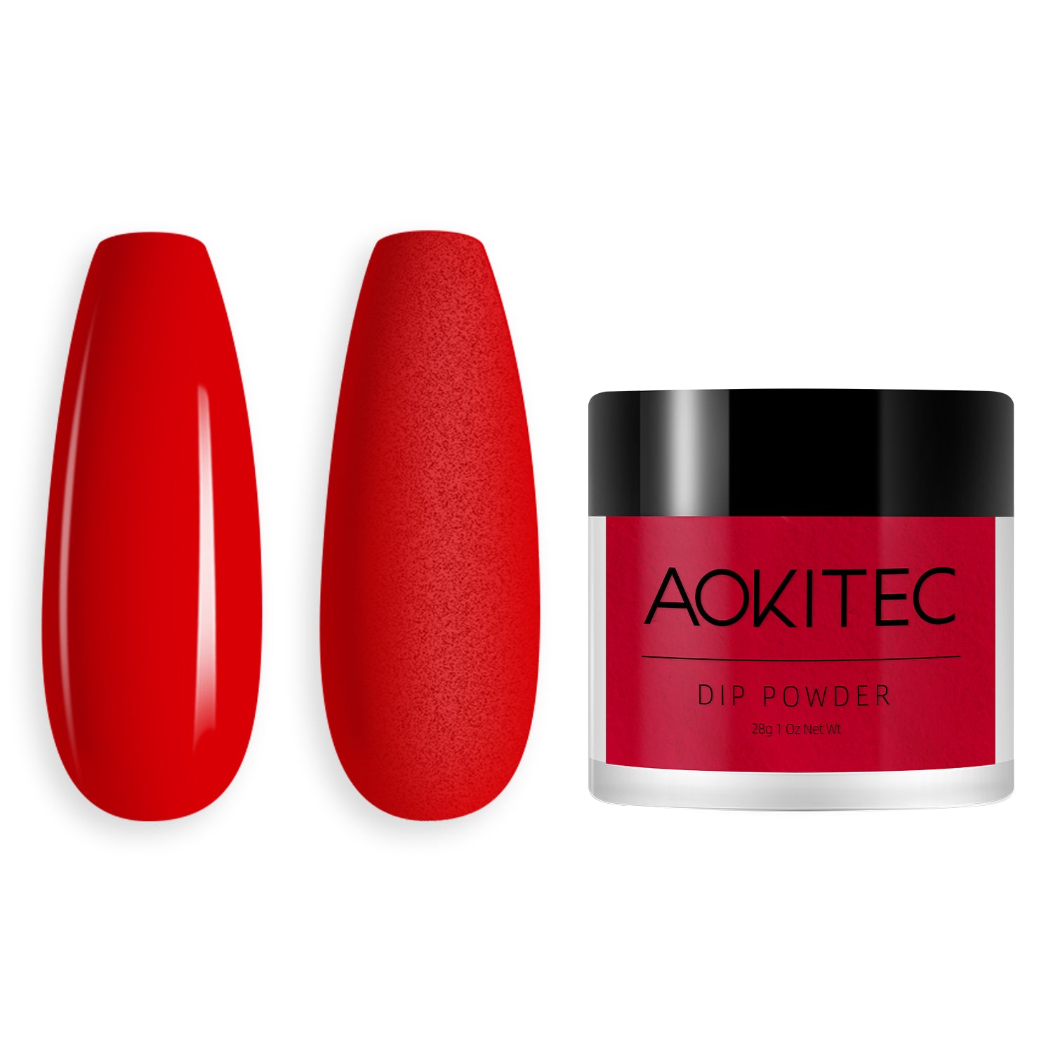 Aokitec Acrylic Powder Red Color 1oz 28g Professional Acrylic Nail System Salon