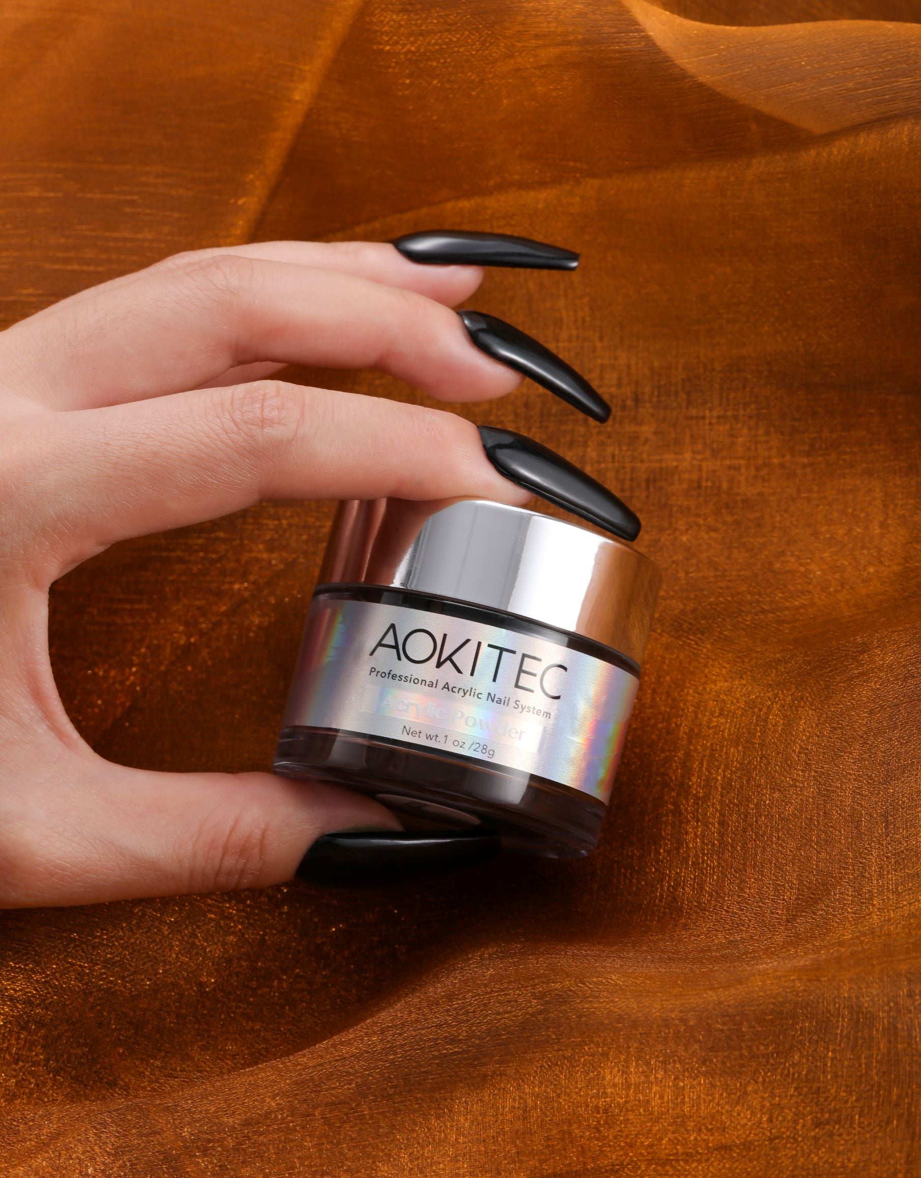 Aokitec Acrylic Powder Black Color 2oz 56g Professional Acrylic Nail System