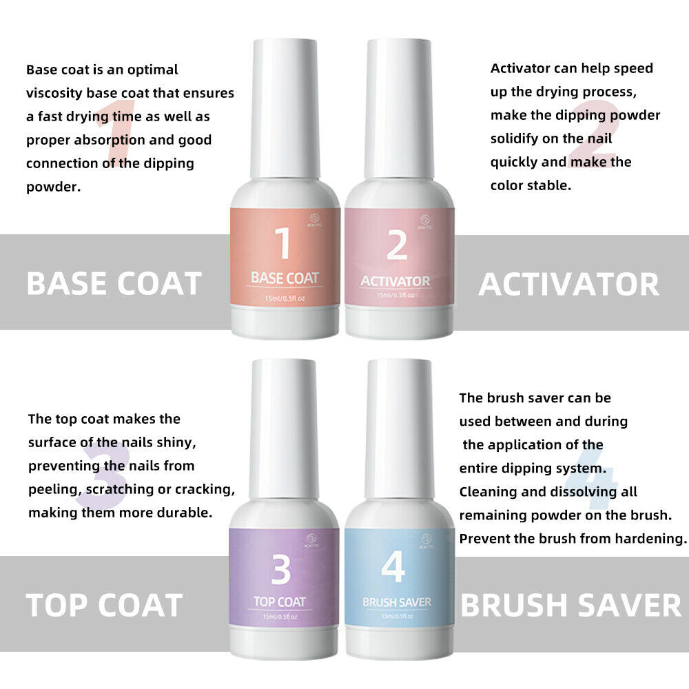 LIQUID SYSTEM FOR DIP POWDER(BASE,TOP, ACTIVATOR, BRUSH SAVER ...